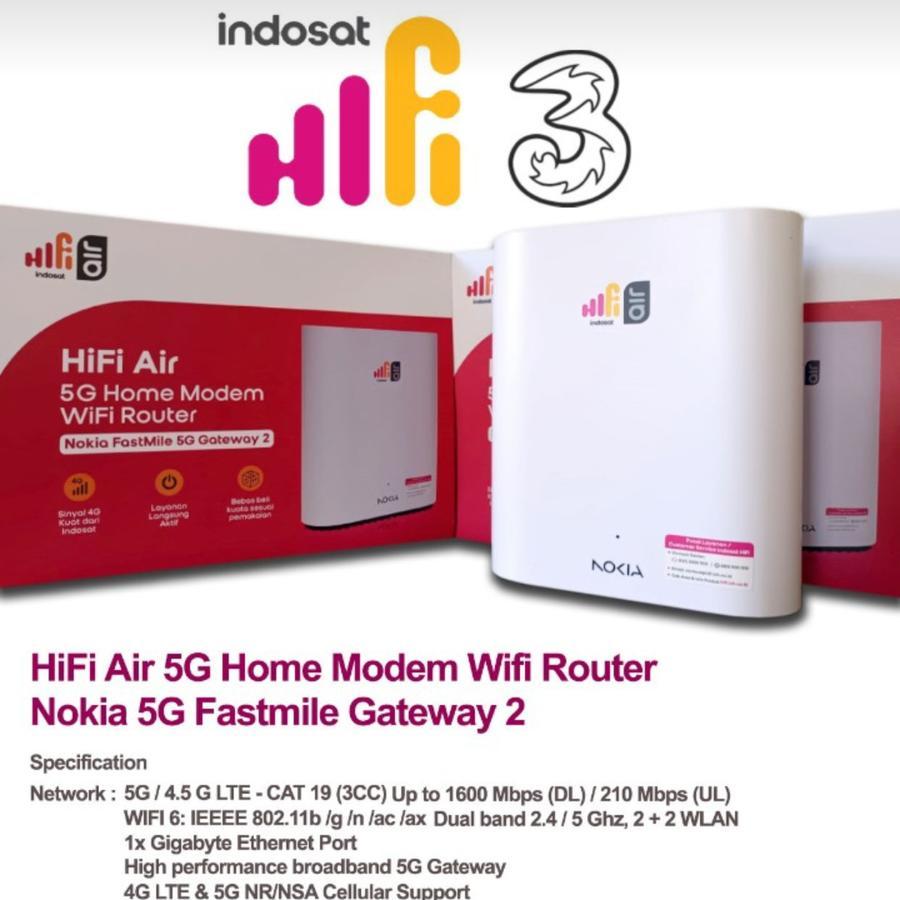 Modem HiFi Air 5G Indosat internet rumah plug and play tanpa kabel